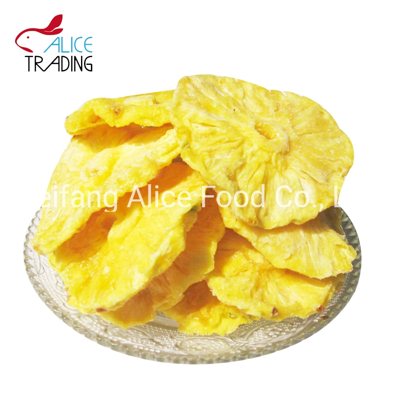 China Origin Sweet and Sour Low Sugar Dehydrated Pineapple Ring Dried Pineapple