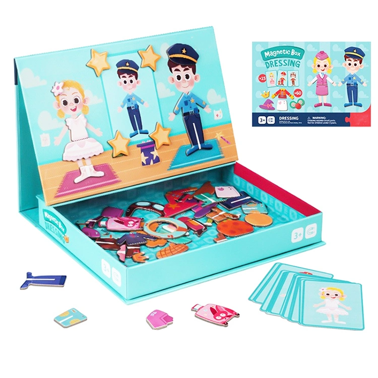 DIY Assembly Boys Girls Dress up Game 3D Educational Toys Kids Baby Children Magnetic Jigsaw Puzzle Book