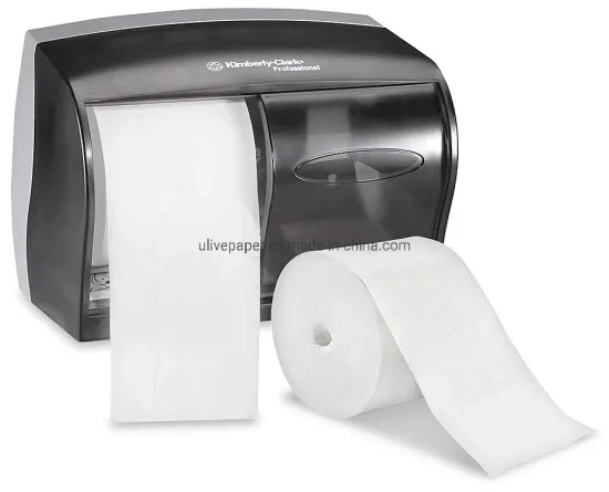 Rollo de papel higiénico Ulive Super Soft Coreless serie profesional compacto Rollos de papel de tocador de 2 capas de relieve premium