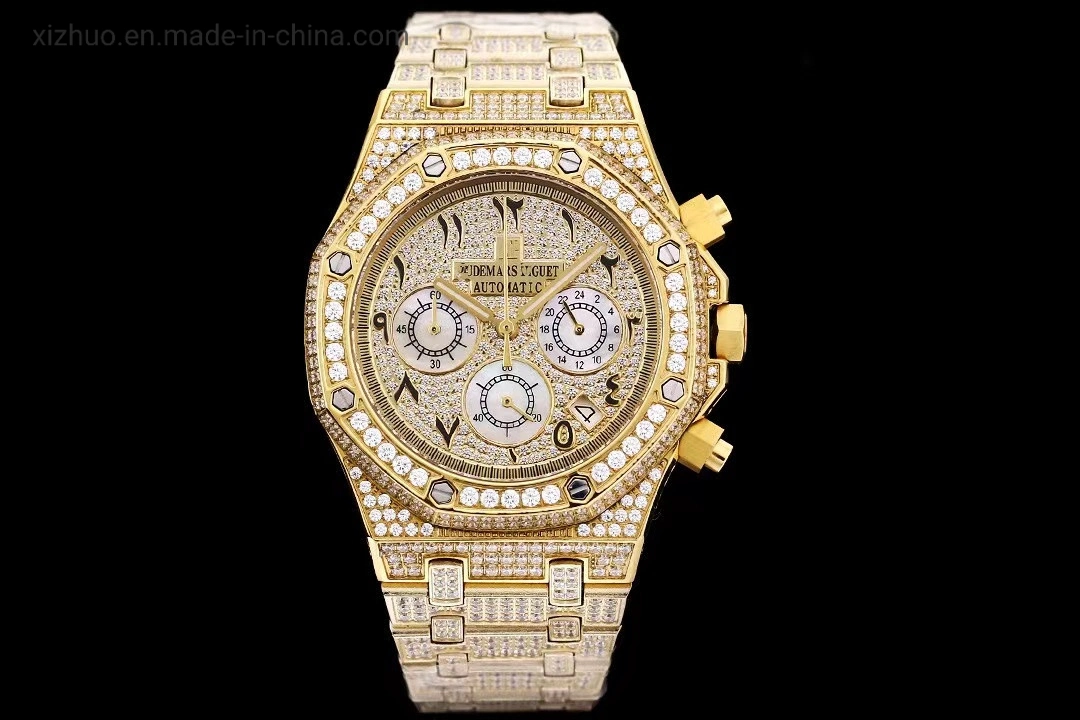 2023 Iced out lujoso reloj de pulsera reloj de diamantes Oro Plata hombres Relojes Hip hop con la caja regalos de joyas de gran diámetro ver Proveedores