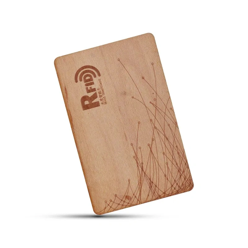 L'impression personnalisée Ntag216 Bambou en bois des cartes à puce RFID Carte clé NFC