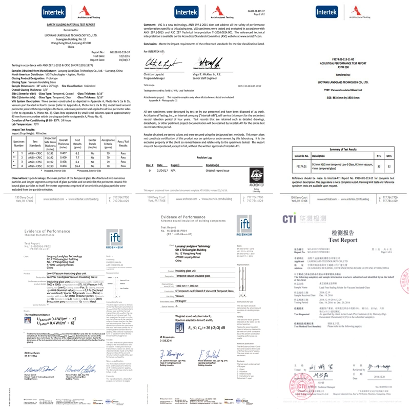 Landvac U-Value 0.4 Thermal Insulation Tempered Safety 8.3mm Thin Historic Restoration Vacuum Glass