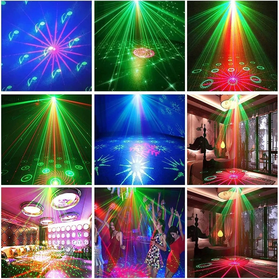 Helius 72 patrones Control de voz Strobe Party proyector LED DJ Luces de escenario