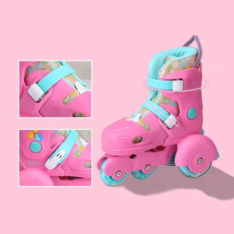 Adjustable Kids Roller Skate Wheels Flooring Boot for Boys Girls