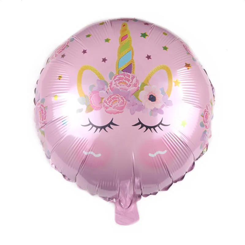 New 18 Inch Round Unicorn Balloon Children's Birthday Baby Shower Party Party Decoration Foil Balloons