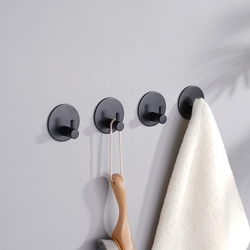 Customized Fashion Household Products Black Magic Glue Kitchen and Bathroom Stainless Steel Hooks Coat Hooks