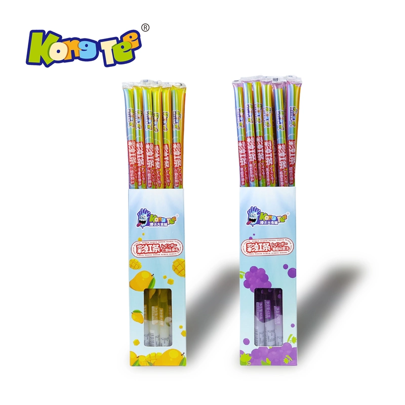 Confeitaria Long Sugar Free Rainbow Stick Jelly Giant fruity Jelly Vara