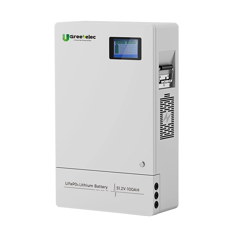 شحن 100 أمبير لبطارية U-Greenelec 25,6V100ah 51,2V100ah/200ah/300ah مثبتة على الحائط 150 أمبير حائط الطاقة