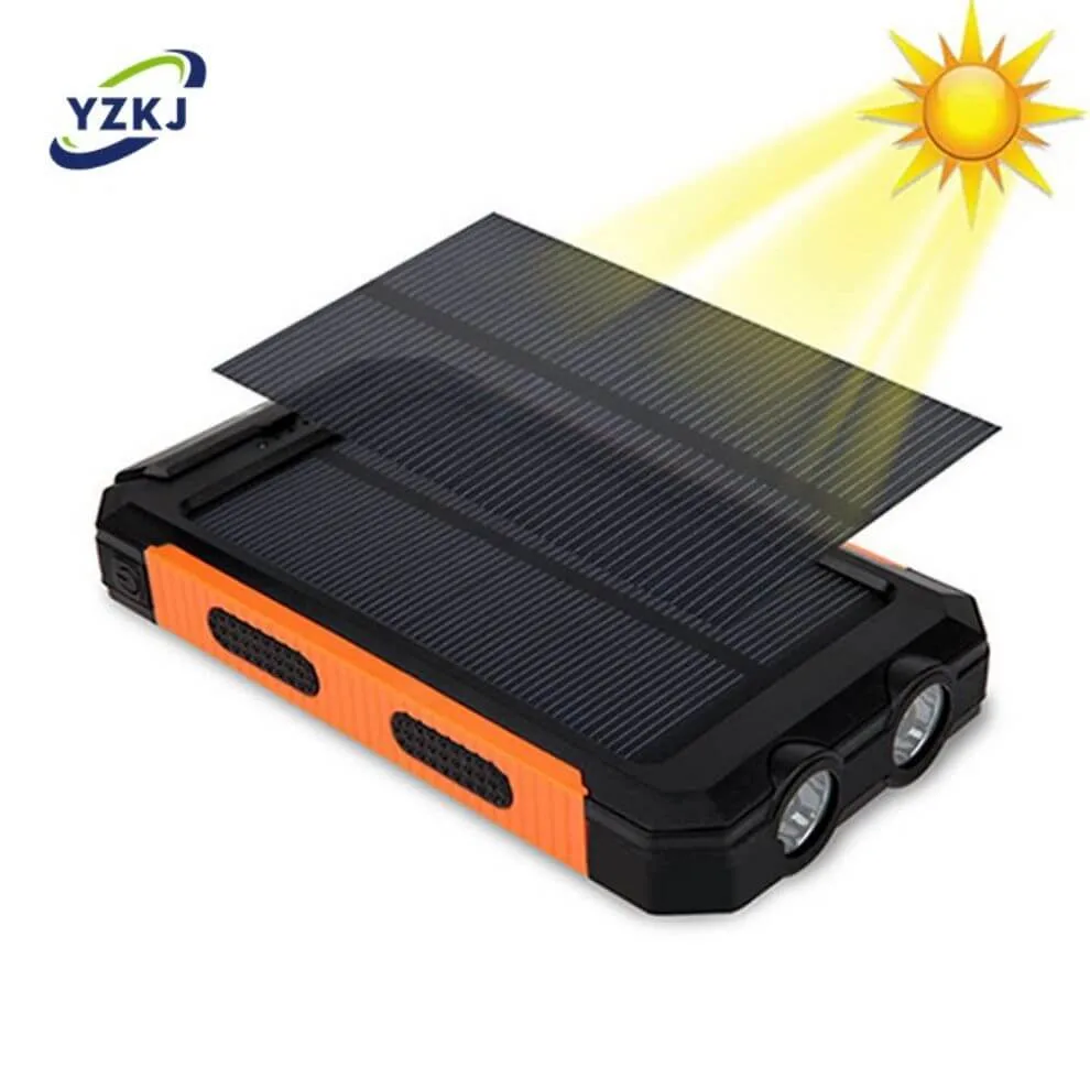 20000mAh Solarpanel Wireless Power Bank externe Batterie mit 4 USB-Anschlüsse