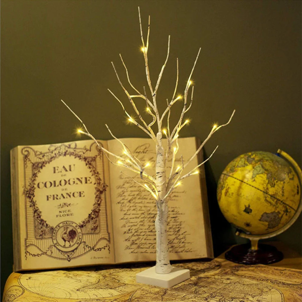 Copper Wire Tree Lamp Adjustable Branches Fairy Tabletop Bonsai Artificial Tree Lights