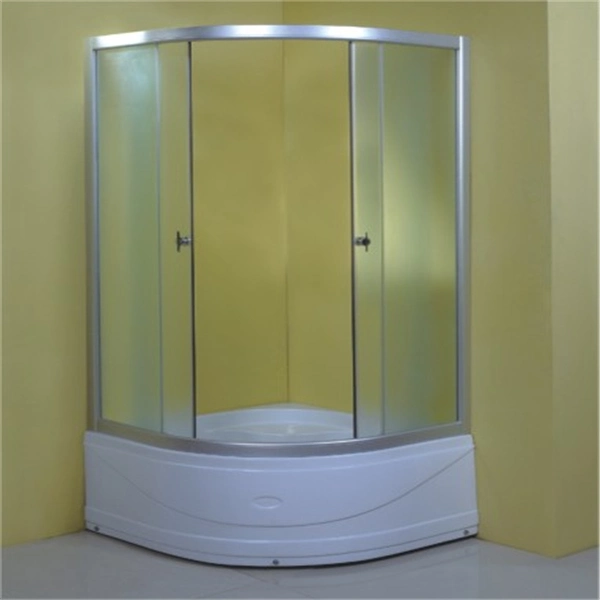 Precio bajo Sanitarios Cabina de ducha de vidrio deslizante simple 80X80