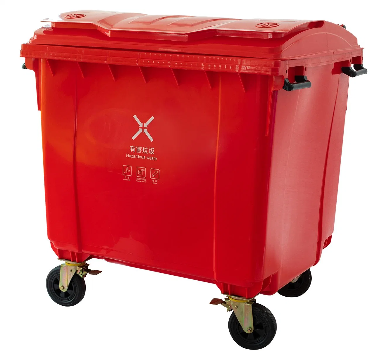 50L 100/120/240/360/660/1100 Litros HDPE Contenedor de basura al aire libre Cubo de basura de plástico para desechos para uso público