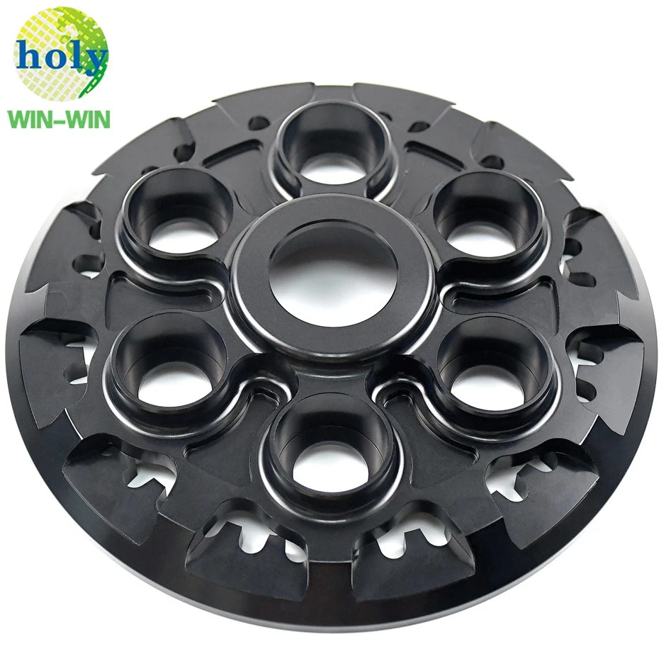 Black Motorcycle Clutch Plate Aluminum Pressure Plate with CNC Machining