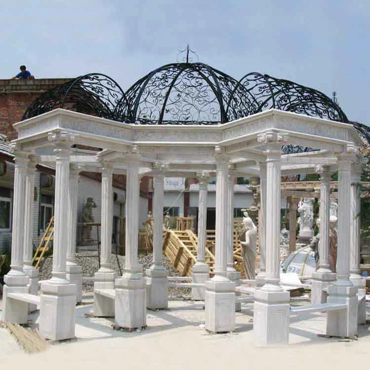 Customized Large Greek Style Outdoor Decoration Natural Marble Gazebo