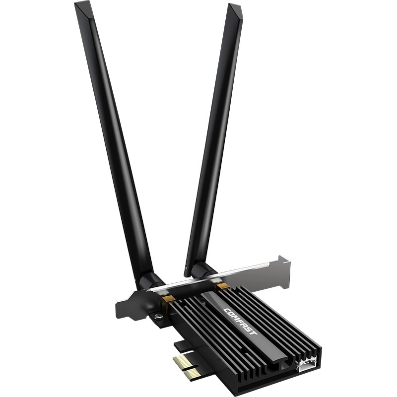 Tarjeta de red Comfast Bluetooth Bt5,2 PCI-E Gigabit WiFi 6e AX210 Adaptador inalámbrico vPro 5374Mbps PCI Express para PC de sobremesa
