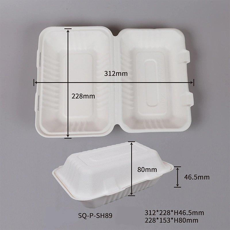 100% Sugarcane Bagasse Tableware Disposable Biodegradable Food Box Serving Bowl Soup Plate