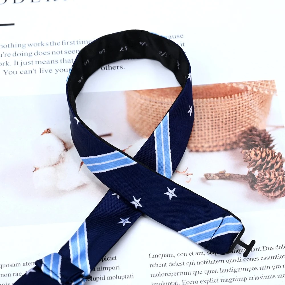 Yili Woven Custom Striped Stars Handmade Self Tie Bow Ties for Men