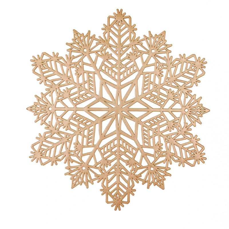 Gold Metallic Vinyl Table Mat Washable Decorations Christmas Snowflake Place Mats