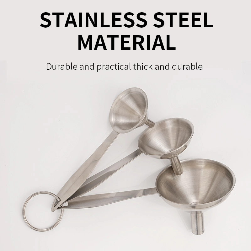 Wholesale 3-Pieces Long Handle Stainless Steel Small Filling Funnel