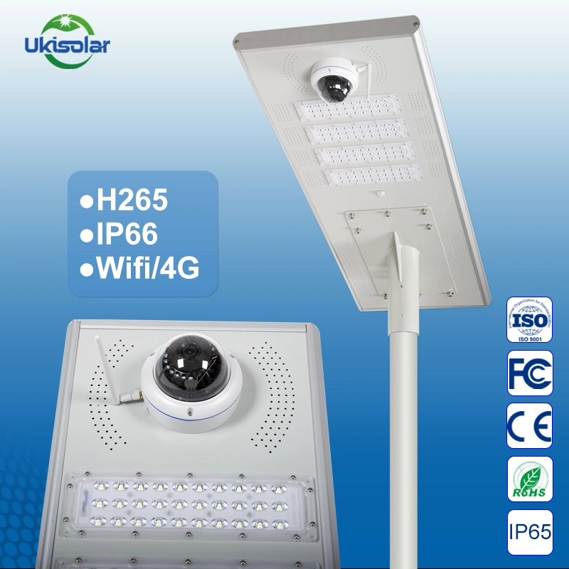 Ukisolar IP65, calle la luz solar en una sola piscina Luces Solares Con Cá mara CCTV luces LED 15W-120W