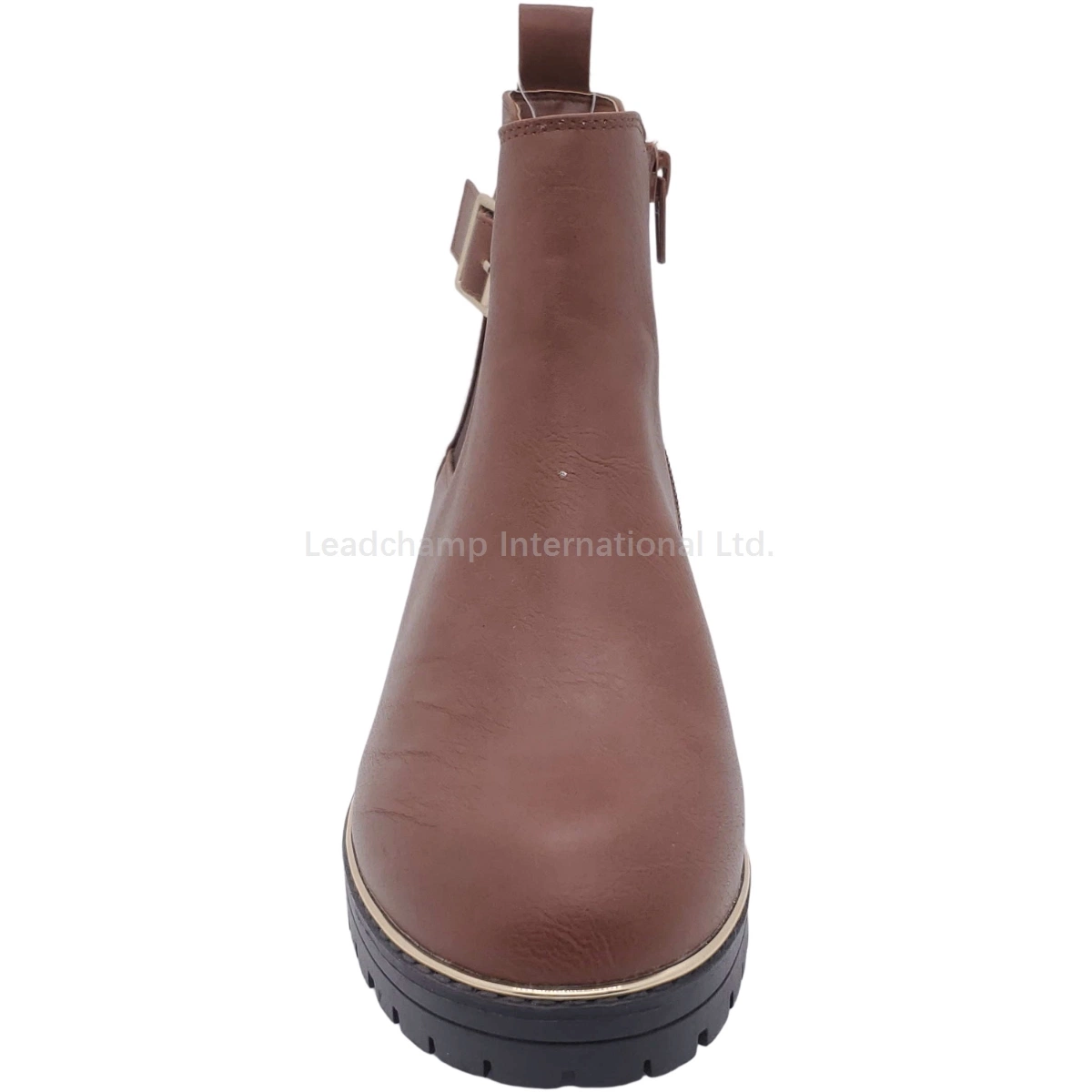 Comfortable Ankle Lady Boot PU Uppers TPR Outsole with Golden Welt Lady Boot