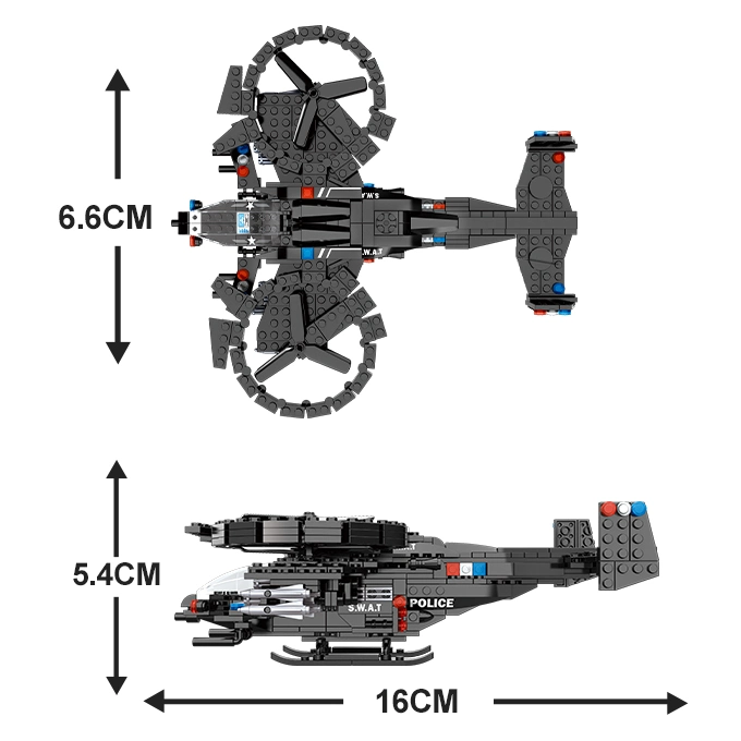 Woma Toys Amazon Hot Sale Swat Team Entertaining Robot Helicopter Transform Toys for Children DIY Bricks Building Block Set