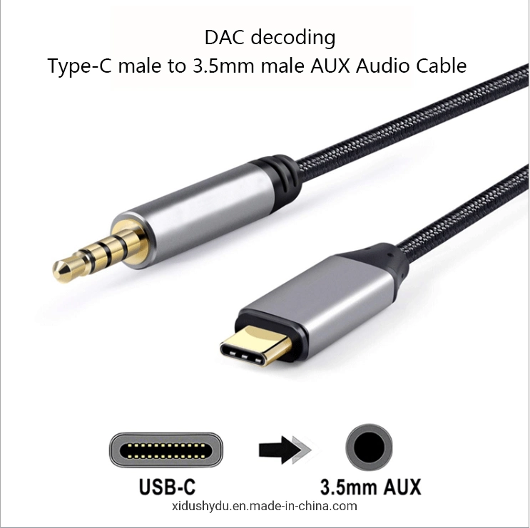 Adaptateur audio mâle vers mâle USB type C vers 3,5 mm