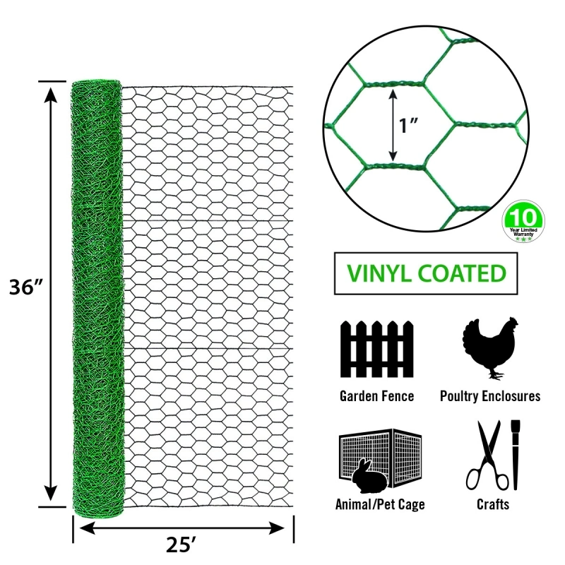 Hot Galvanized 8 Foot Tall Chicken Coop Wire Netting 1/2" 3/4 Inches Hexagonal Mesh Fencing