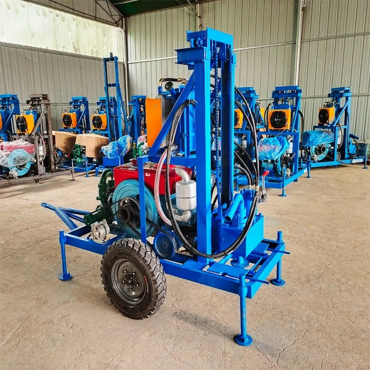 100m Deep Portable Diesel Hydraulic Water Well Rotary Drilling Rig