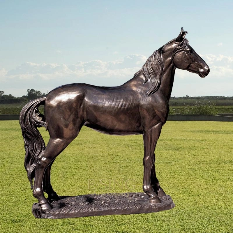 Estátua de Cavalo de Bronze Antigo em Tamanho Real de Cooper Escultura de Animal de Jardim por Atacado