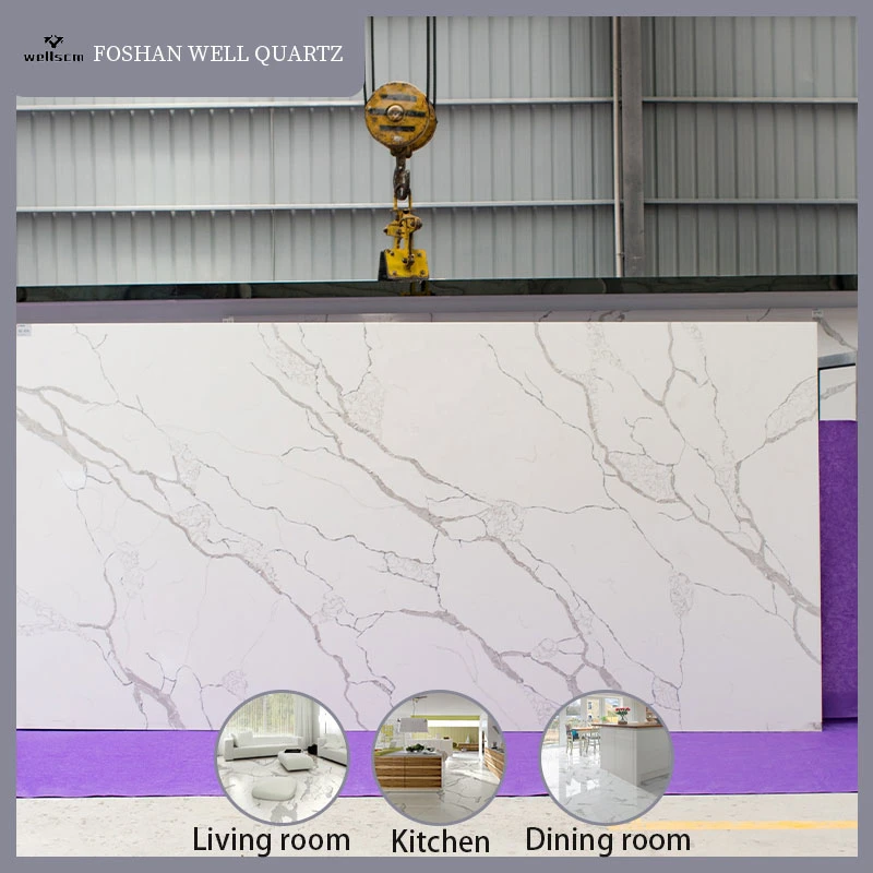 High quality/High cost performance Fashionable Design White Quartz Countertop Made in China with ISO9000