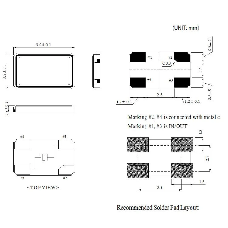 Chip Sun 5.0*3.2mm SMD5032 Surface Mount 13.225MHz 12PF 14PF 18PF 20PF 10ppm Xtal at Cut Fundamental Ceramic Seam Weld Quartz Unit Oscillator Crystal Resonator