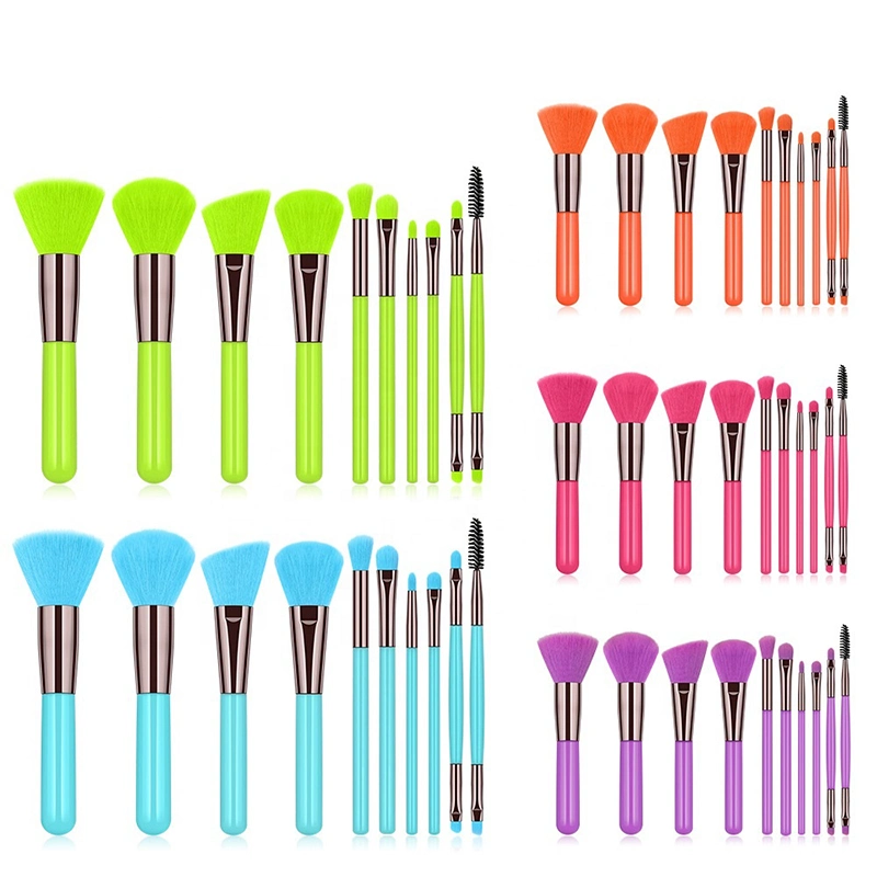 China fabricante OEM 10pcs cabello sintético de la herramienta de maquillaje juegos de pinceles de maquillaje