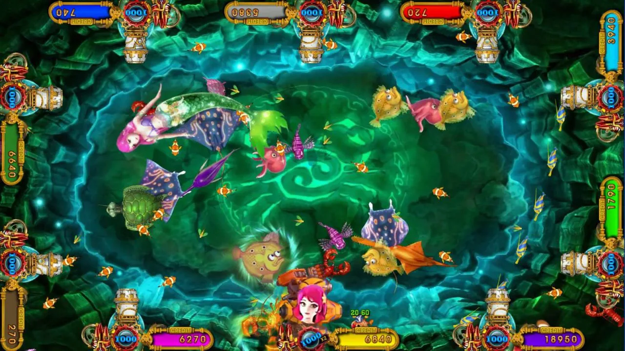 2023 populares mayorista caliente 8 Jugador Juego de peces personalizada Arcadeskill Gabinete de la máquina de juegos de pesca de Ocean King 3 Plus pregunto Cat' S Fortuna