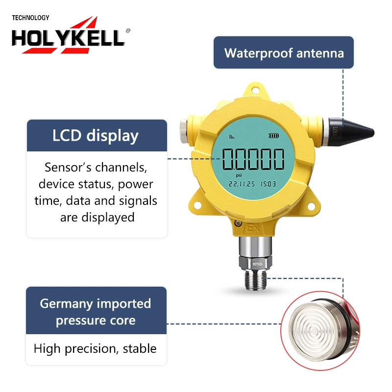 Transductor de presión inalámbrico Holykell Lora GPRS 4G de bajo coste