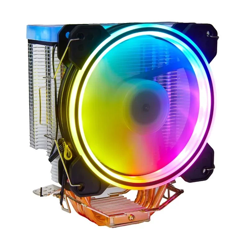 12V 120mm bajo ruido de alta velocidad de CPU Ventilador de radiador de refrigeración RGB para juego de PC 4 4pin