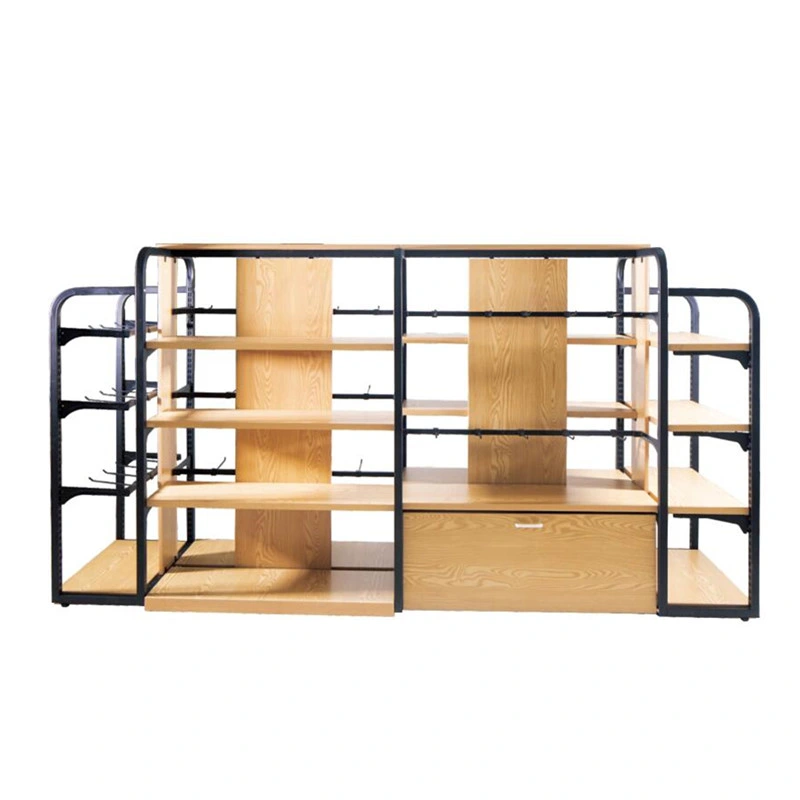 New Design Racks Miniso Display Shelf Wooden Steel Shelves