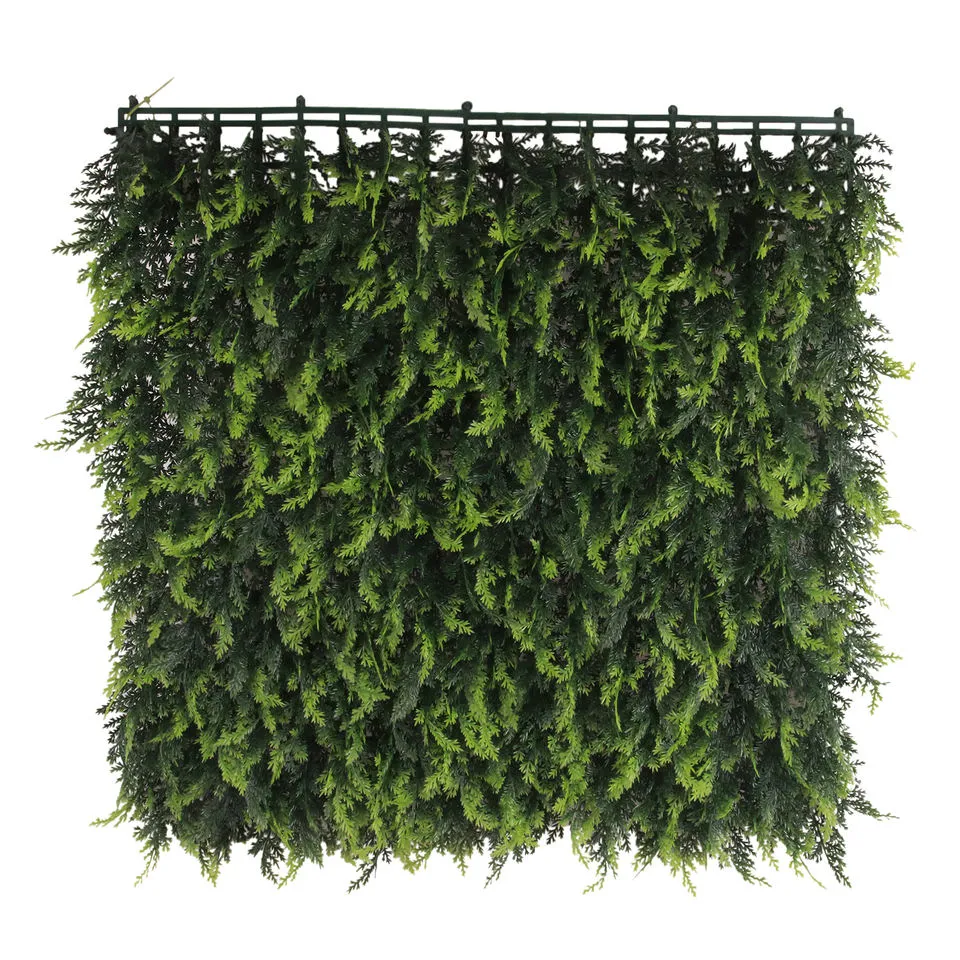 High Quality 50*50cm Artificial Foliage Boxwood Panels Plastic Green Hedge Plant Wall