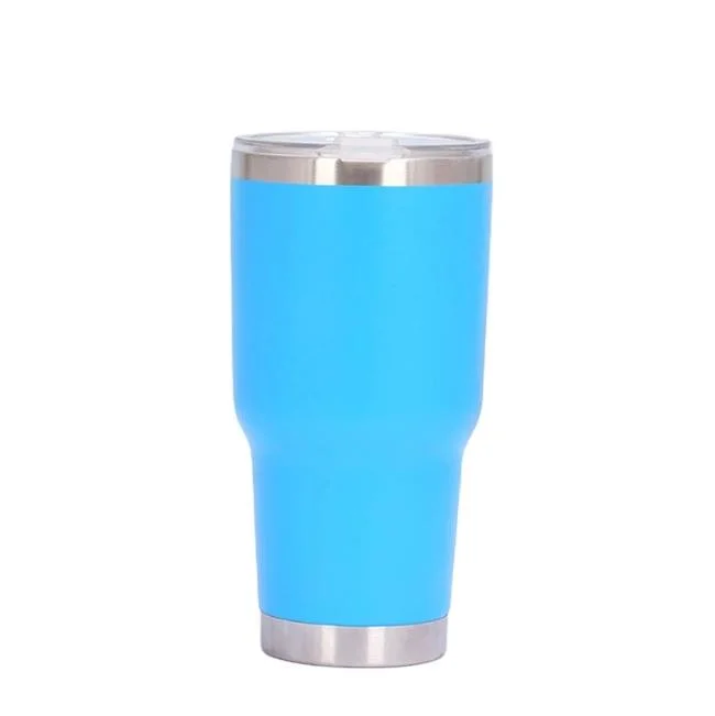 30oz noir Tumbler à double paroi en acier inoxydable Fiole de voyage