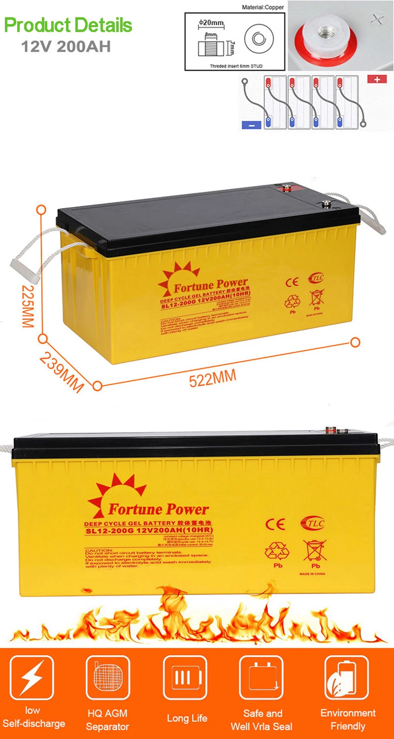 Solarbatterien 12V 200Ah Tiefzyklus-Batterie Power Bank