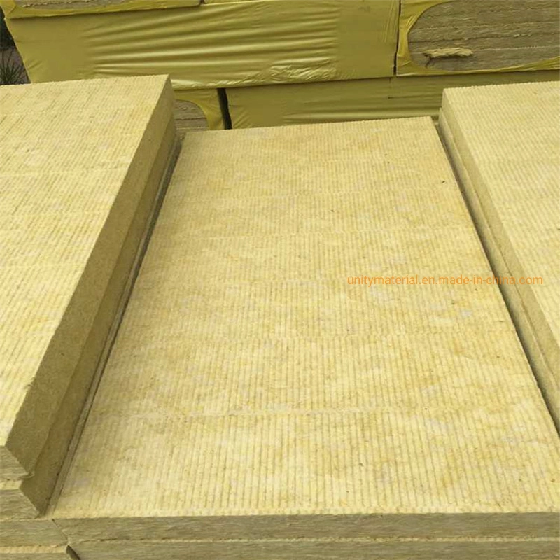 100 120 140 160kg/M3 Density Rockwool Fire Heat Thermal Insulation Mineral Rock Wool Sheet with with Al Aluminium Foil for Industrial Chemical Equipment Wall