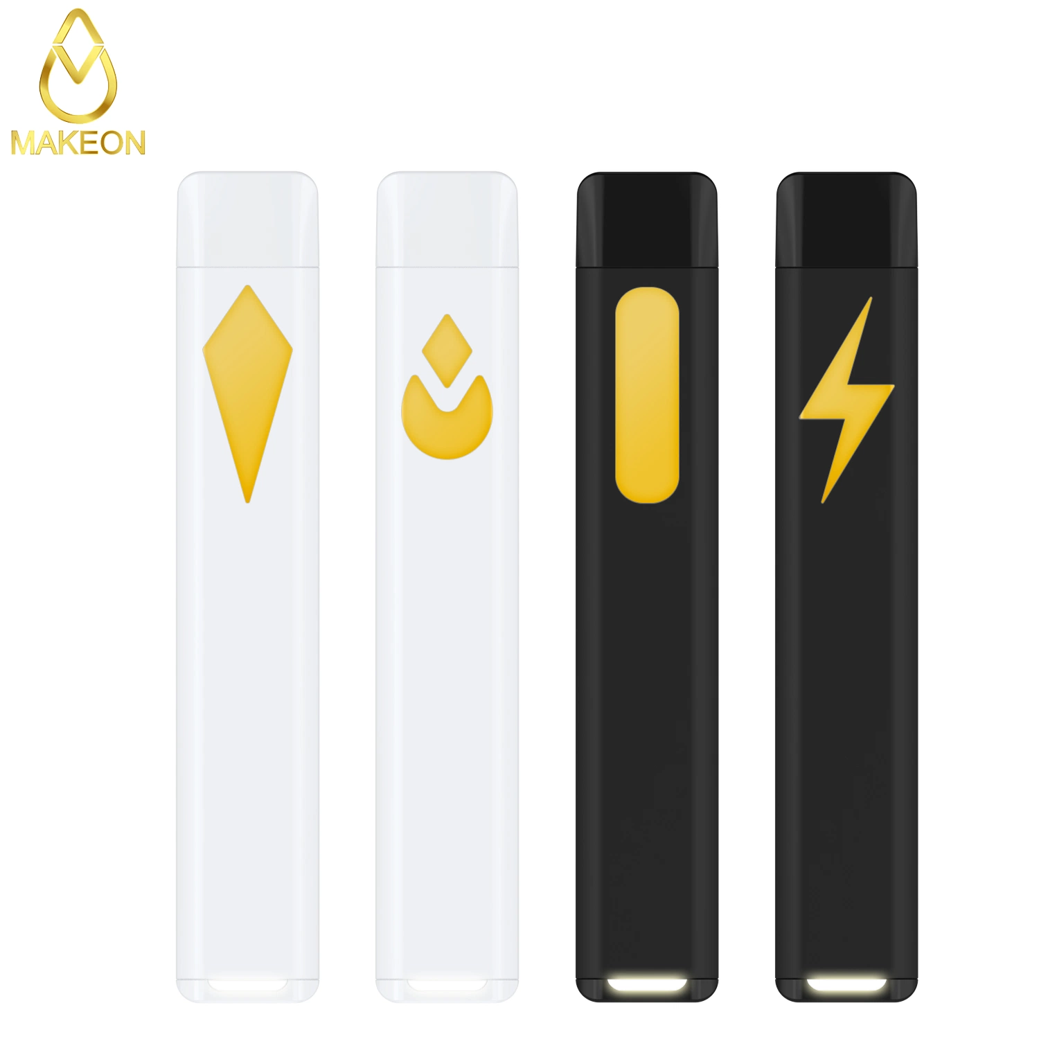 Makeon 2.0Ml de cerâmica Horizontal Premium e descartáveis cigarros vaporizador do tanque de óleo espesso Vape Pen Design OEM nenhum metal haste médio maior sabor puro em nuvem