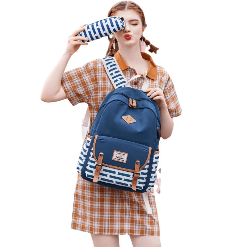 2023 Wholesale/Supplier Three-Piece Set Canvas Casual Backpack