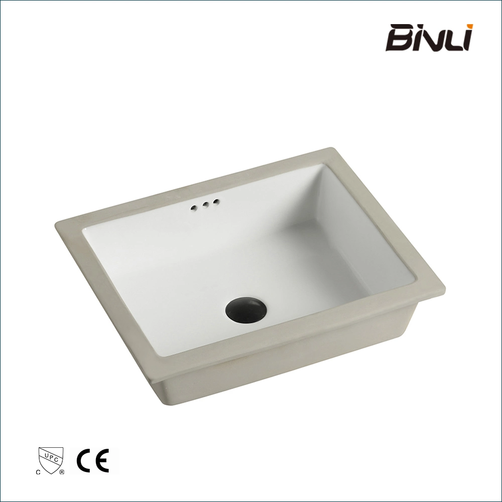 Undermount Rectangular Ceramic Hand Wash Basin Modern Bathroom Sink for Home Hotel