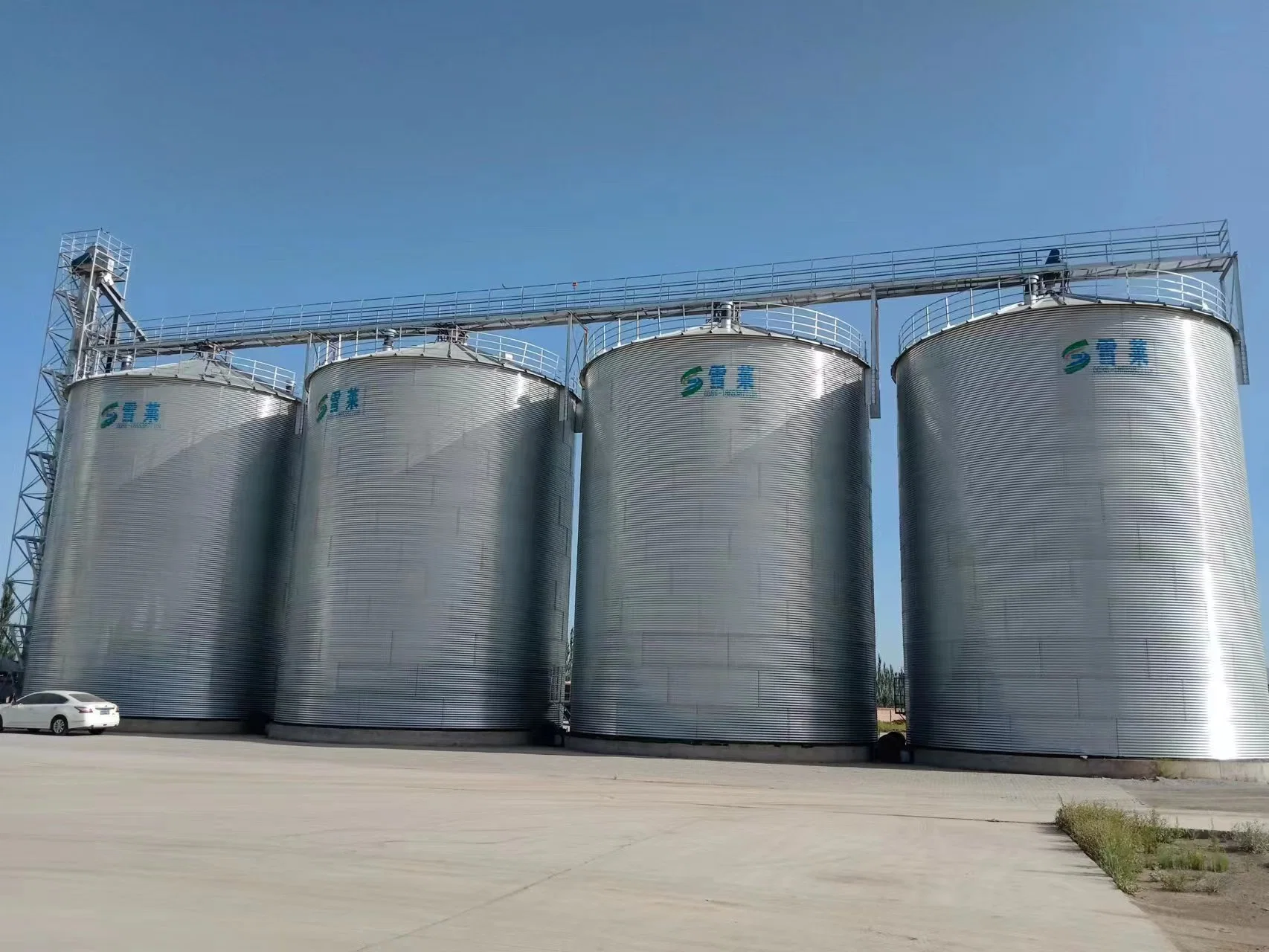 Flat Bottom Silos 1000 5000 10000 Tons Assembly Galvanized Steel Silo Soybeans Rice Corn Grain Storage Silos