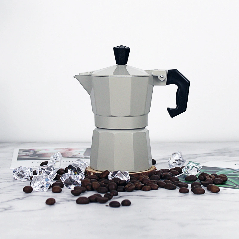3 Tassen Herdplatte Portable Espresso Kaffeemaschine Umweltfreundliche Aluminium-Maschine Handbuch Für Kostenlose Ersatzteile Für Den Haushalt