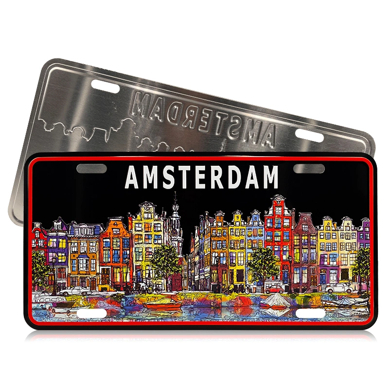 Personalized Souvenir Car Decorative Metal Aluminum Sign Sublimation Number License Plate