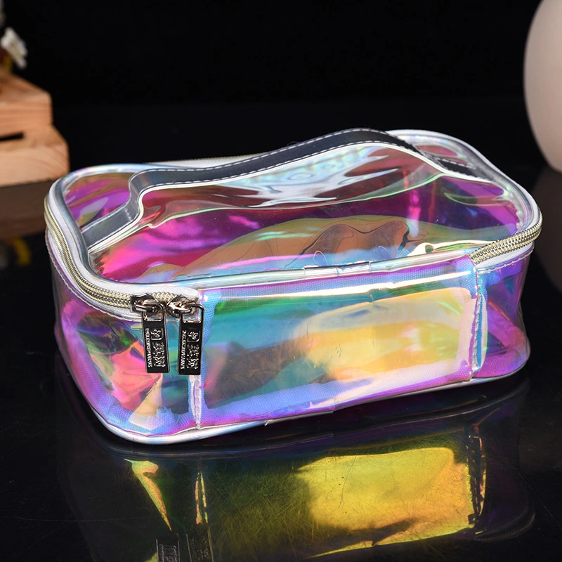 Cool Laser Transparent Fresh Artist Storage Bag Round Shape Pencil Bag