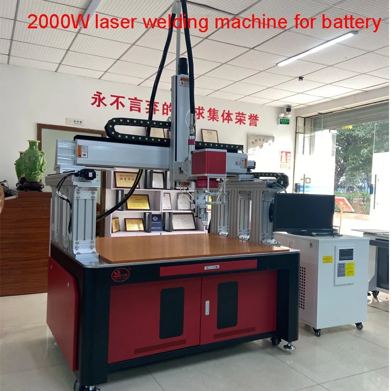 máquina de soldar a Laser de fibra do gantry para bateria de lítio prismática de barramentos de níquel de alumínio Soldador Laser Automática