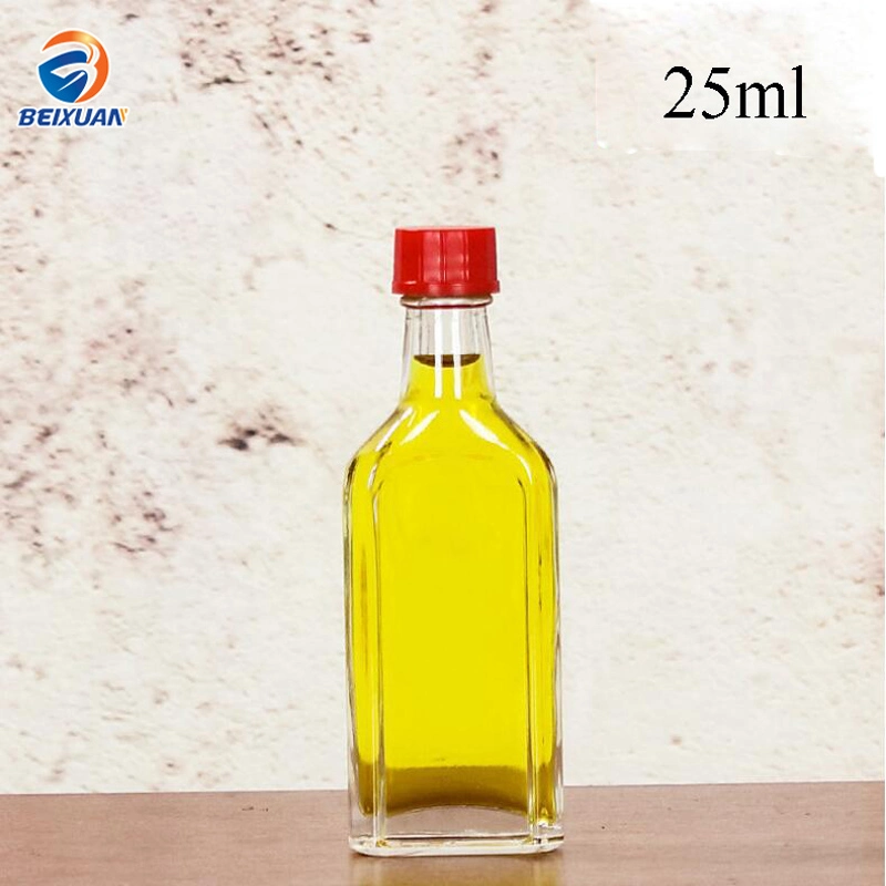 25ml Safflower Oil Glass Bottle Wind Medicated Oil Bottle for Health with Small Colored Plastic Cap